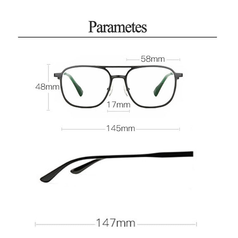 Hotochki Men's Full Rim Square Alloy Frame Eyeglasses 6113 Full Rim Hotochki