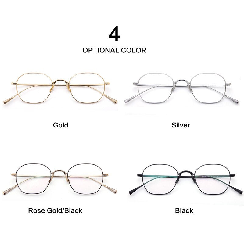 Muzz Unisex Full Rim Polygonal Square Titanium Frame Eyeglasses 8056 Full Rim Muzz