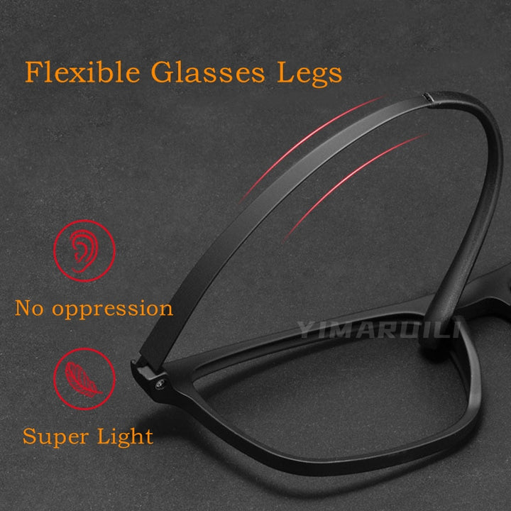 Yimaruili Men's Titanium Full Rim Square Eyeglasses HR3068 Full Rim Yimaruili Eyeglasses