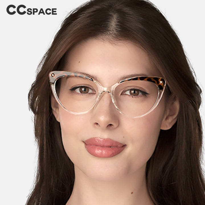 CCspace Women's Full Rim Cat Eye Tr 90 Resin Frame Eyeglasses 45639 Full Rim CCspace