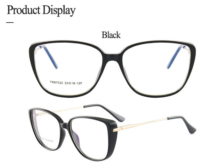 Hotony Women's Full Rim TR 90 Resin Cat Eye Frame Eyeglasses 7020 Full Rim Hotony