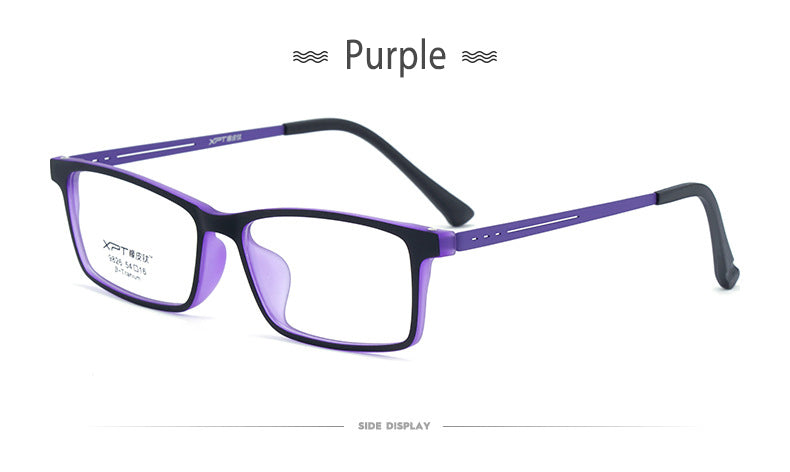 Hotony Unisex Full Rim Rectangle TR 90 Resin B Titanium Frame Eyeglasses 9826 Full Rim Hotony