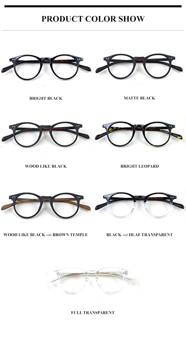 Chashma Men's Full Rim Round Acetate Frame Eyeglasses 2172015 Full Rim Chashma