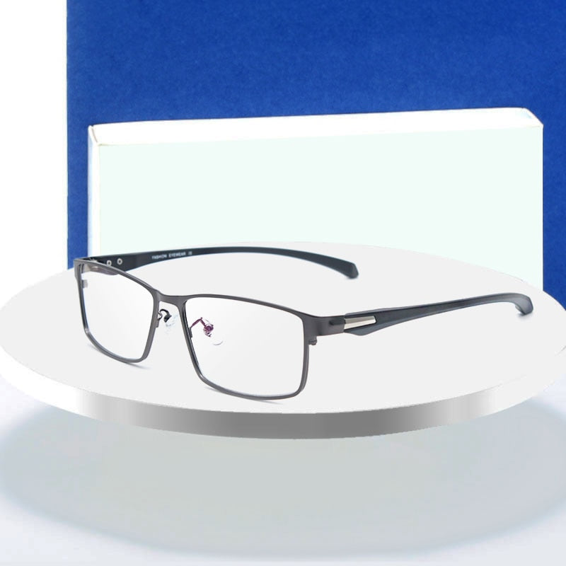Hotochki Men's Full/Semi Rim Rectangular IP Electroplated Alloy Frame Eyeglasses Semi Rim Hotochki