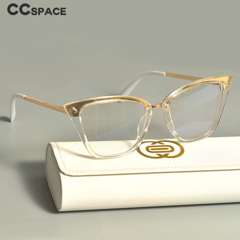 CCspace Unisex Full Rim Square Cat Eye Tr 90 Titanium Frame Eyeglasses 53384 Full Rim CCspace
