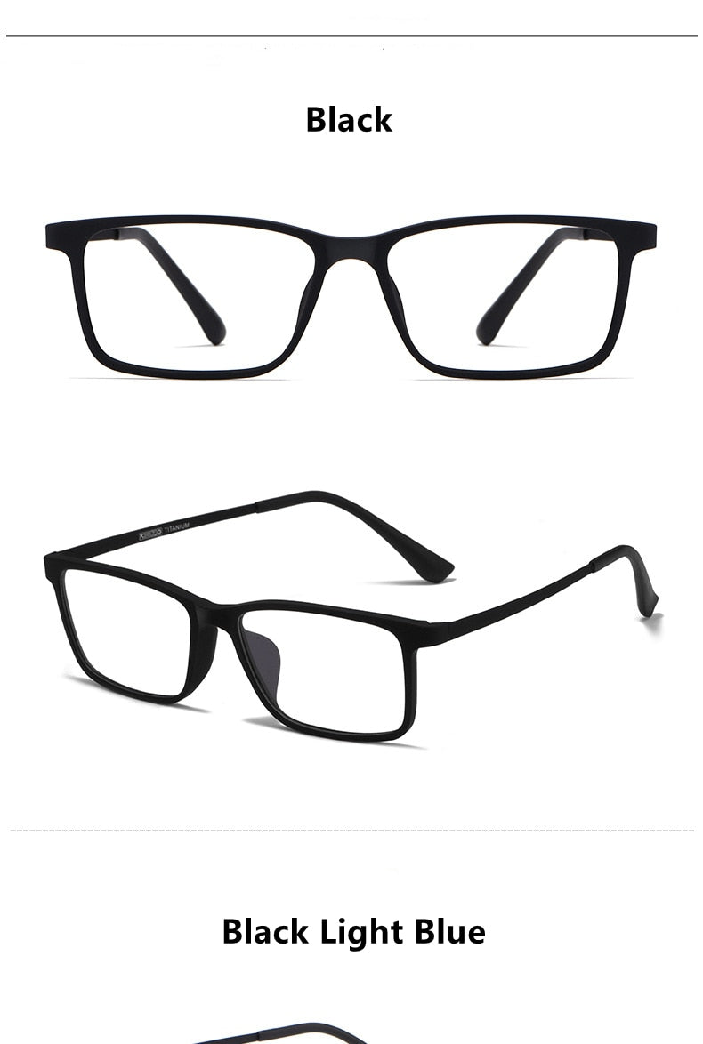 Yimaruili Men's Full Rim Resin Titanium Frame Eyeglasses HR8085 Full Rim Yimaruili Eyeglasses