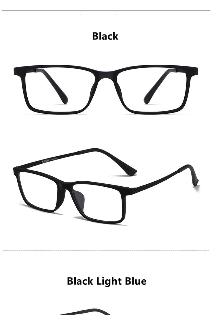 Yimaruili Men's Full Rim Resin Titanium Frame Eyeglasses HR8085 Full Rim Yimaruili Eyeglasses