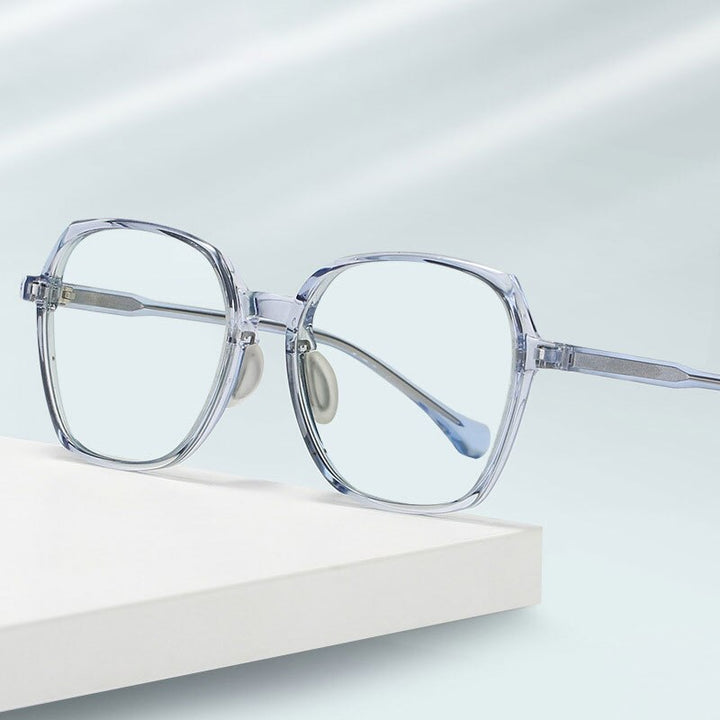 Handoer Unisex Full Rim Polygonal Square Tr 90 Eyeglasses Ld208 Full Rim Handoer
