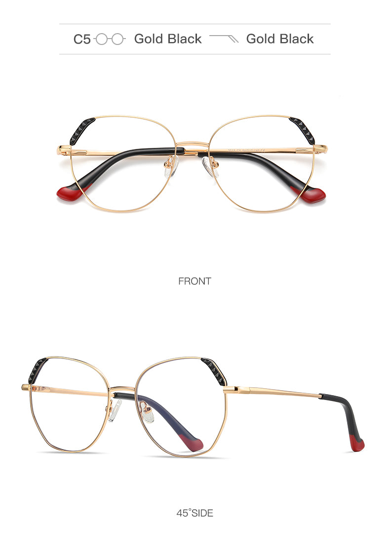 Hotony Women's Full Rim Cat Eye Alloy Frame Eyeglasses 3015 Full Rim Hotony