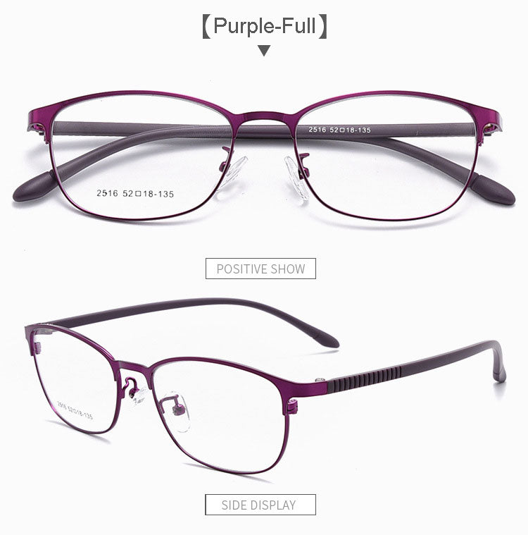 Hotony Unisex Full/Semi Rim Alloy Frame Eyeglasses 2516 Semi Rim Hotony