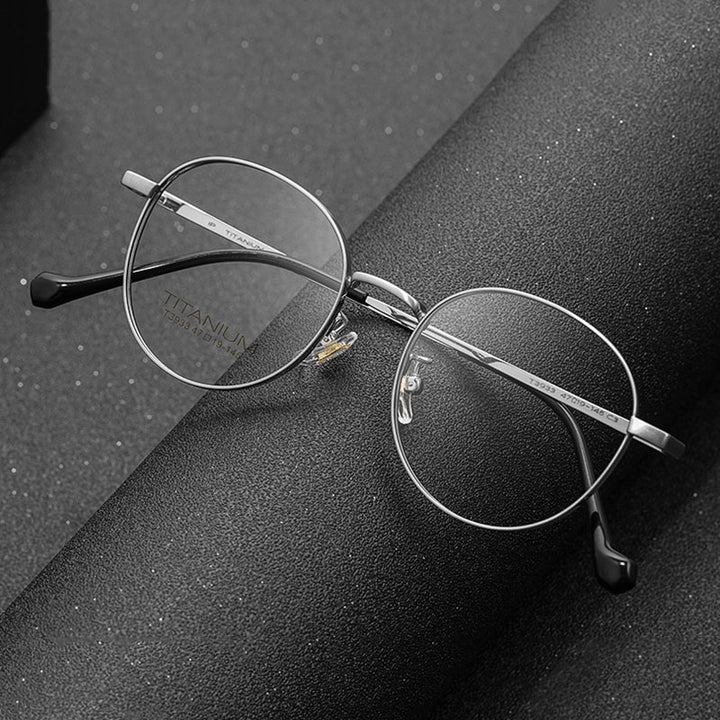 Hotochki Unisex Full Rim Polygon Beta Titanium Frame Eyeglasses 3933 Full Rim Hotochki
