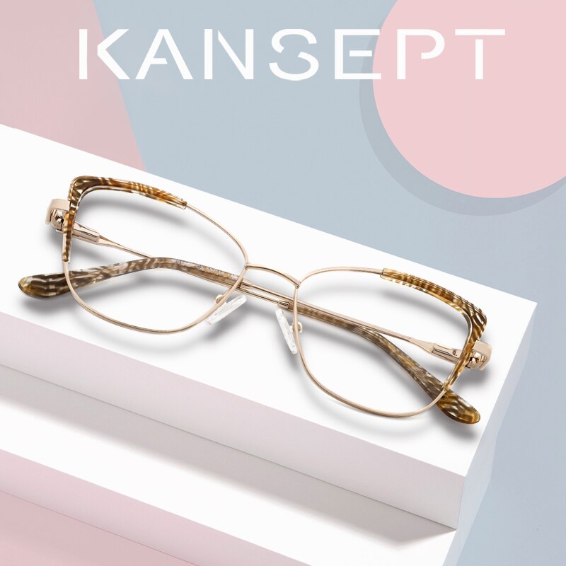 Kansept Women's Full Rim Cat Eye Stainless Steel Frame Eyeglasses Ms8124 Full Rim Kansept