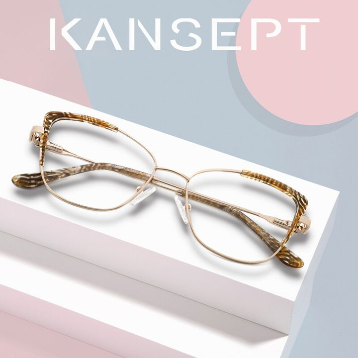 Kansept Women's Full Rim Cat Eye Stainless Steel Frame Eyeglasses Ms8124 Full Rim Kansept