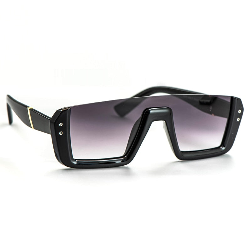 CCspace Women's Semi Rim One Goggle Lens Resin Frame Sunglasses 51013 Sunglasses CCspace Sunglasses gray