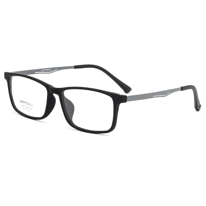 Yimaruili Men's Full Rim Titanium Frame Eyeglasses 9827 Full Rim Yimaruili Eyeglasses Black Gray