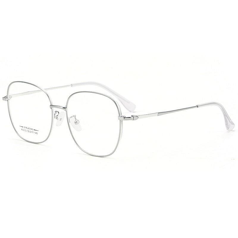 Hotony Unisex Full Rim Aluminum Magnesium Alloy Frame Eyeglasses AC012 Full Rim Hotony White Silver