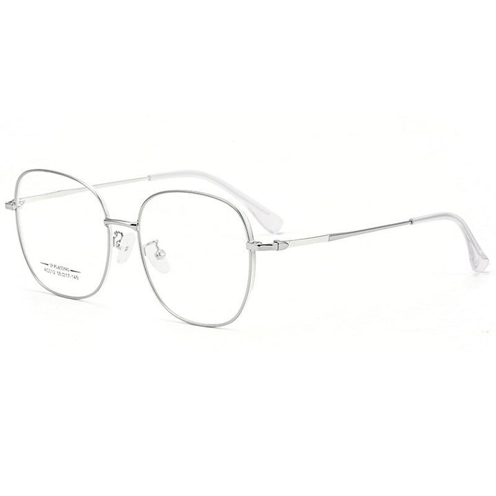 Hotony Unisex Full Rim Aluminum Magnesium Alloy Frame Eyeglasses AC012 Full Rim Hotony White Silver