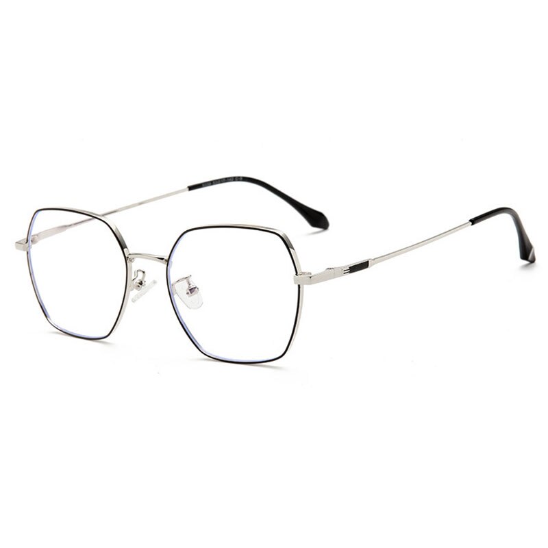 Hotochki Unisex Full Rim Alloy Frame Spring Hinge Eyeglasses 9339 Full Rim Hotochki Black Silver