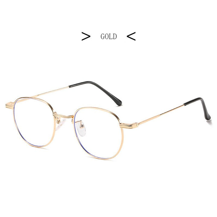 Hdcrafter Unisex Full Rim Round Titanium Frame Eyeglasses 6288 Full Rim Hdcrafter Eyeglasses Gold
