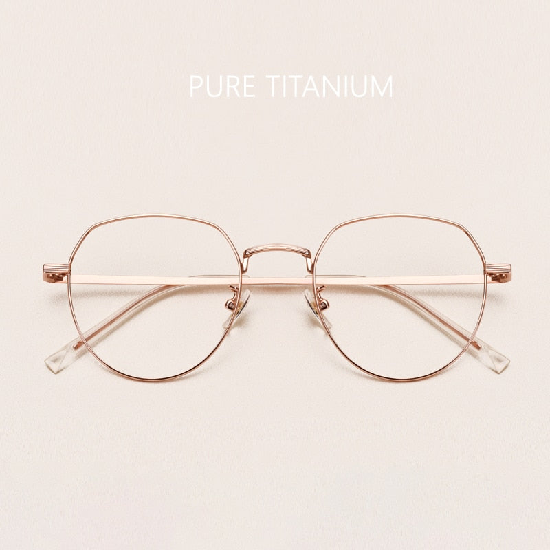 Yimaruili Unisex Full Rim Round Titanium Frame Eyeglasses 1901 Full Rim Yimaruili Eyeglasses