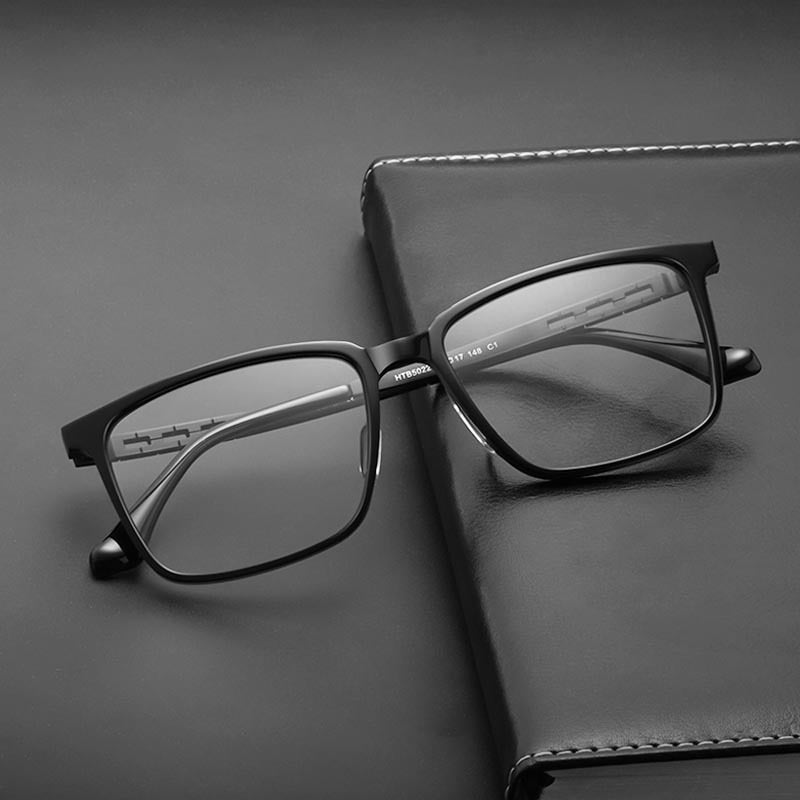 Yimaruili Men's Full Rim Titanium Frame Eyeglasses HT5022B Full Rim Yimaruili Eyeglasses