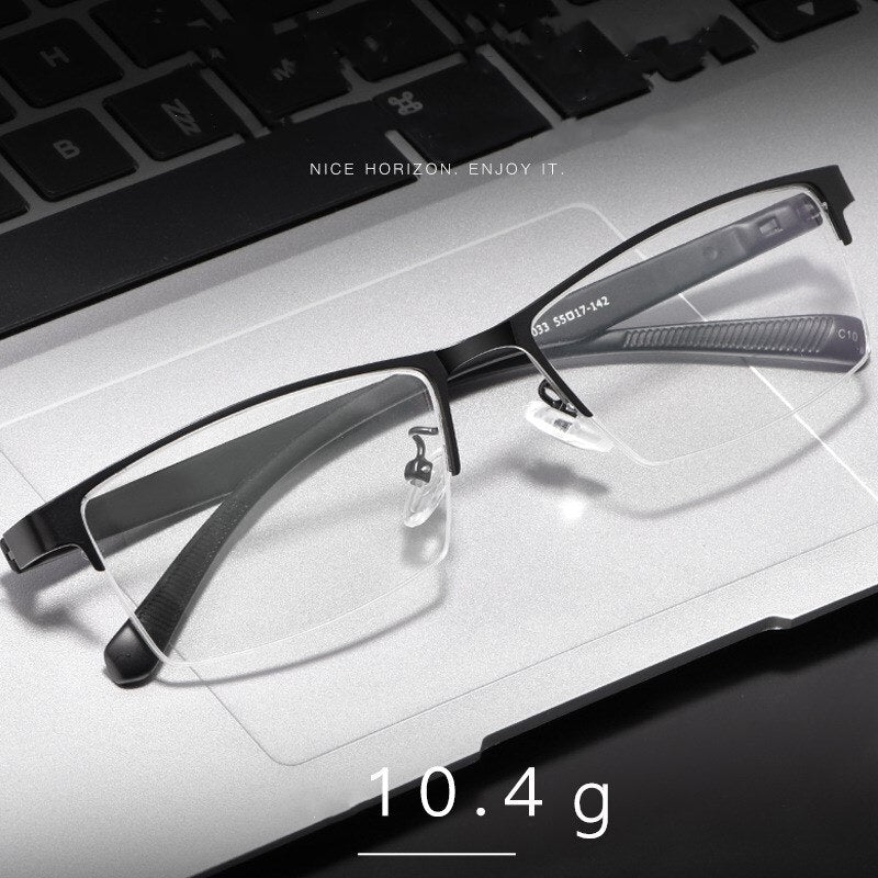 Yimaruili Men's Semi Rim Alloy Frame Eyeglasses 89033 Semi Rim Yimaruili Eyeglasses