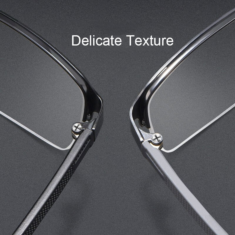 Hotochki Men's Semi Rim Rectangular Alloy Frame Eyeglasses 3095 Semi Rim Hotochki