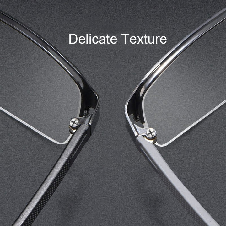 Hotochki Men's Semi Rim Rectangular Alloy Frame Eyeglasses 3095 Semi Rim Hotochki