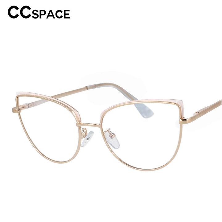 CCspace Unisex Full Rim Cat Eye Alloy Frame Eyeglasses 53101 Full Rim CCspace