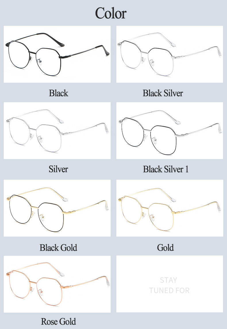 Hotony Unisex Full Rim Alloy Polygonal Frame Eyeglasses Zy9038 Full Rim Hotony