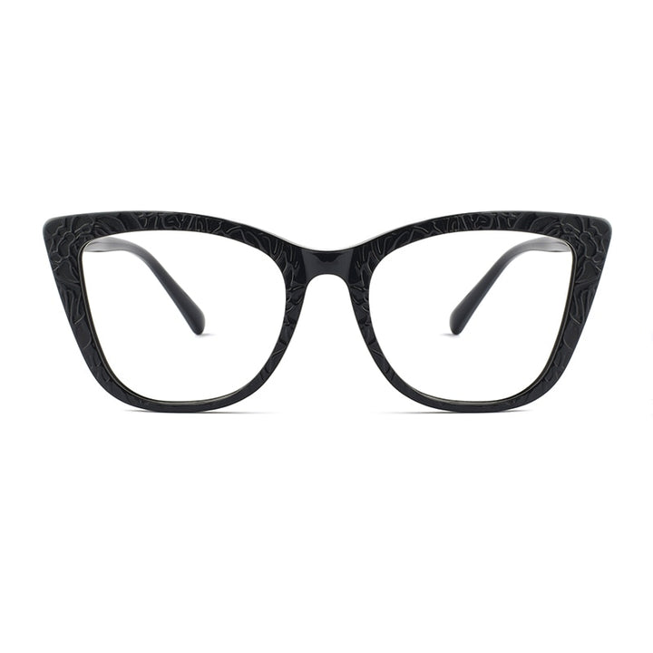 Hotochki Women's Full Rim Cat Eye TR-90 Resin Acetate Frame Eyeglasses Z508 Full Rim Hotochki