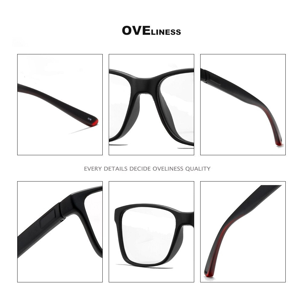 Oveliness Unisex Full Rim Square Tr 90 Titanium Eyeglasses 7091 Full Rim Oveliness