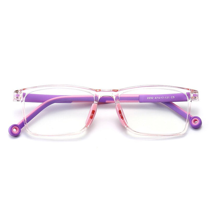 Yimaruili Unisex Children's Full Rim TR 90 Resin Frame Eyeglasses 2232 Full Rim Yimaruili Eyeglasses Transparent Pink C5
