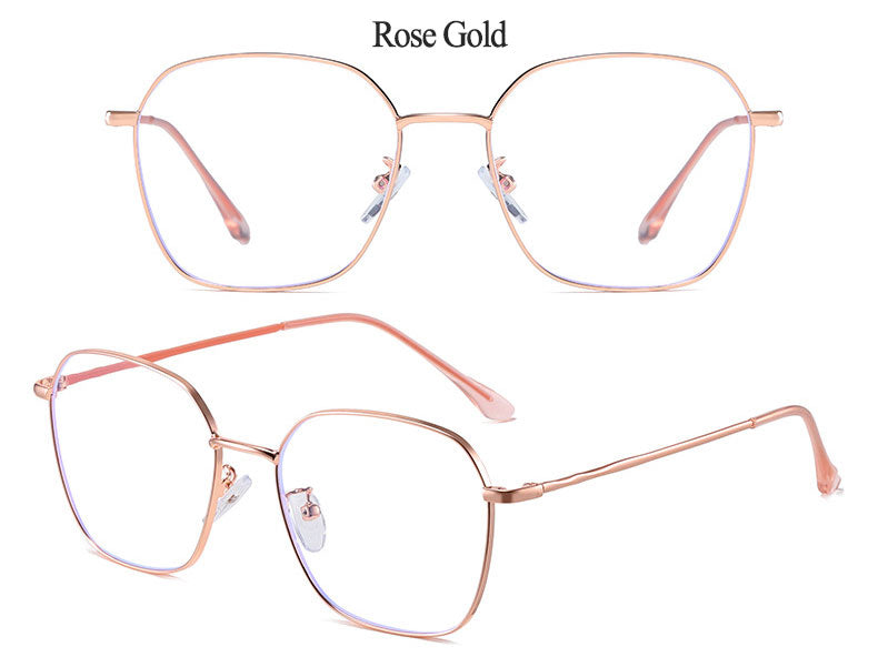 Hotony Unisex Full Rim Alloy Polygonal Frame Eyeglasses Zy9037 Full Rim Hotony