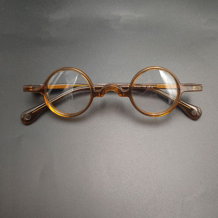 Yujo Unisex Full Rim Round Acetate Eyeglasses Y044 Full Rim Yujo brown China
