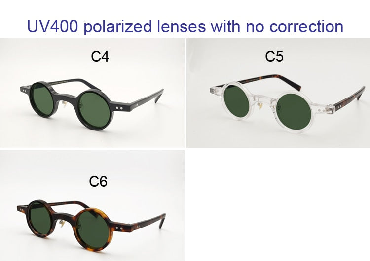 Yujo Unisex Full Rim Small Round Eyeglasses Acetate Y036 Full Rim Yujo