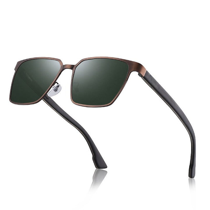 Yimaruili Men's Full Rim Square Wood/Stainless Steel Frame Polarized Lens Sunglasses 8037 Sunglasses Yimaruili Sunglasses