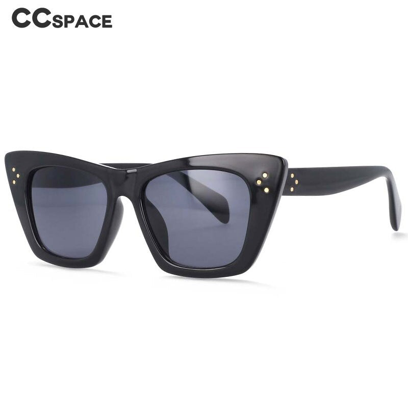 CCspace Women's Full Rim Cat Eye Rivet Acetate Frame Sunglasses 54001 Sunglasses CCspace Sunglasses