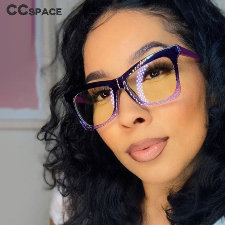 CCspace Unisex Full Rim Square Cat Eye Tr 90 Titanium Frame Eyeglasses 49547 Full Rim CCspace