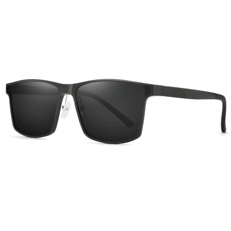 Yimaruili Unisex Full Rim Aluminum Magnesium Square Frame Polarized Sunglasses  8721 Sunglasses Yimaruili Sunglasses Polarized lens black 