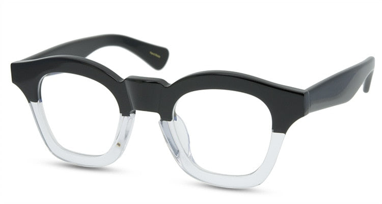 CCspace Unisex Full Rim Round Acetate Reading Glasses R47361 Reading Glasses CCspace 0 black crystal