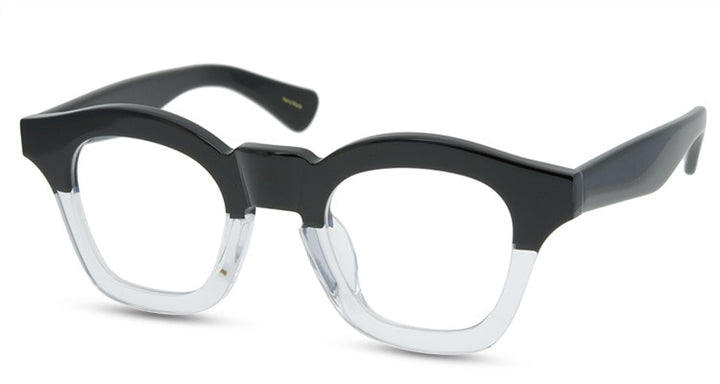 CCspace Unisex Full Rim Round Acetate Reading Glasses R47361 Reading Glasses CCspace 0 black crystal