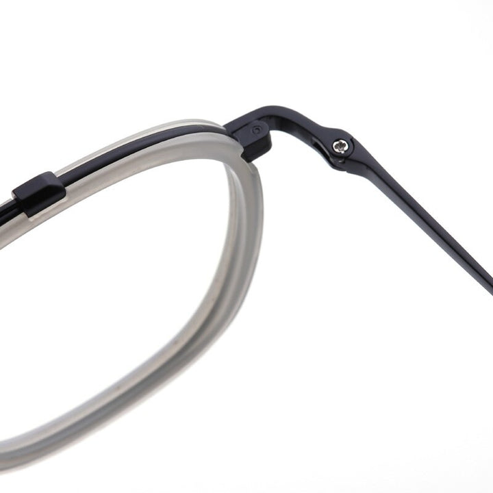Muzz Men's Full Rim Square Polygonal Acetate Titanium Frame Eyeglasses M05209 Full Rim Muzz