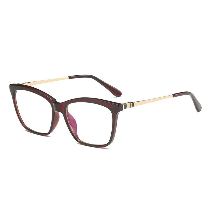 Hotochki Women's Full Rim Round TR-90 Resin Alloy Frame Eyeglasses 2060 Full Rim Hotochki Red