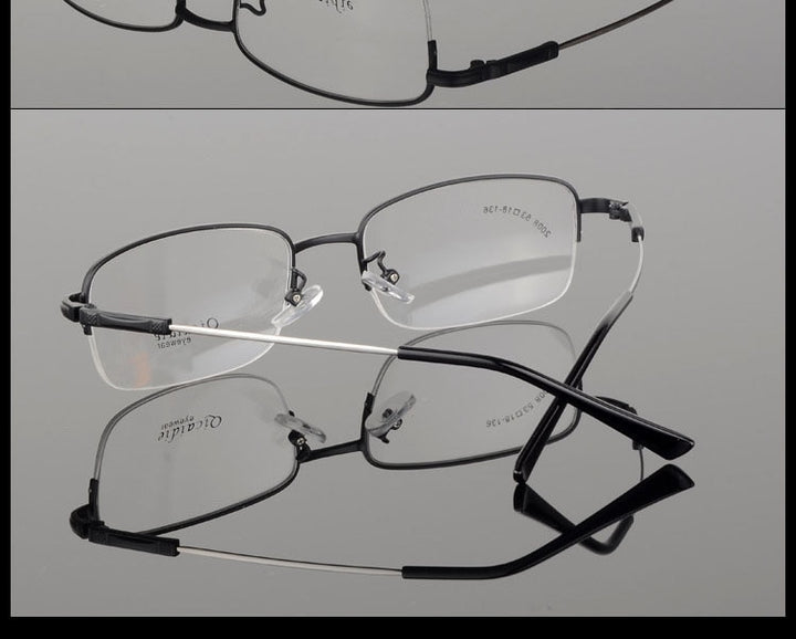 Bclear Men's Semi Rim Square Alloy Eyeglasses 2008 Semi Rim Bclear