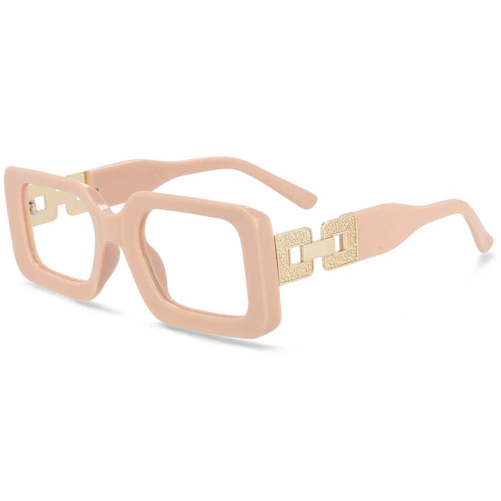 CCspace Unisex Full Rim Oversized Square Resin Frame Eyeglasses 54038 Full Rim CCspace C6Pink