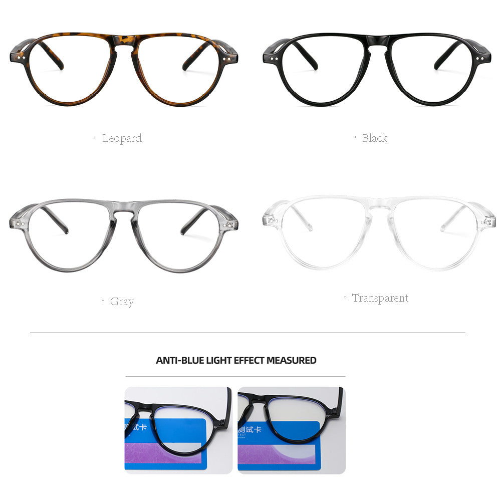 CCspace Unisex Full Rim Oversized Round Resin Frame Eyeglasses 53748 Full Rim CCspace
