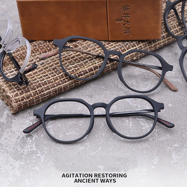 Hdcrafter Unisex Full Rim Round Wood Frame Eyeglasses Ft8861 Full Rim Hdcrafter Eyeglasses