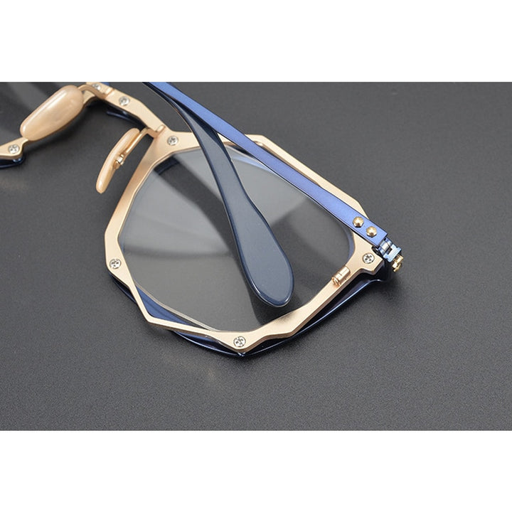 Gatenac Unisex Full Rim Square Titanium Alloy Frame Eyeglasses Gxyj360 Full Rim Gatenac