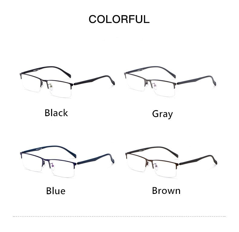 Yimaruili Men's Semi Rim Alloy Frame Eyeglasses 89032 Semi Rim Yimaruili Eyeglasses